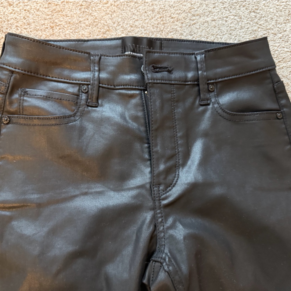 NWT WHBM Coated Kick Flare Jean in Vegas Coated Black size 00 - Picture 13 of 13